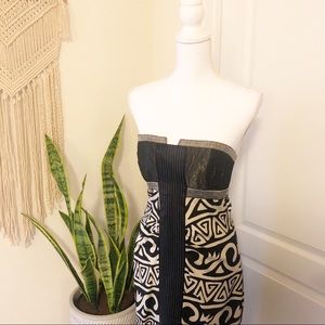 Nicole Miller Strapless Black & White Party Dress